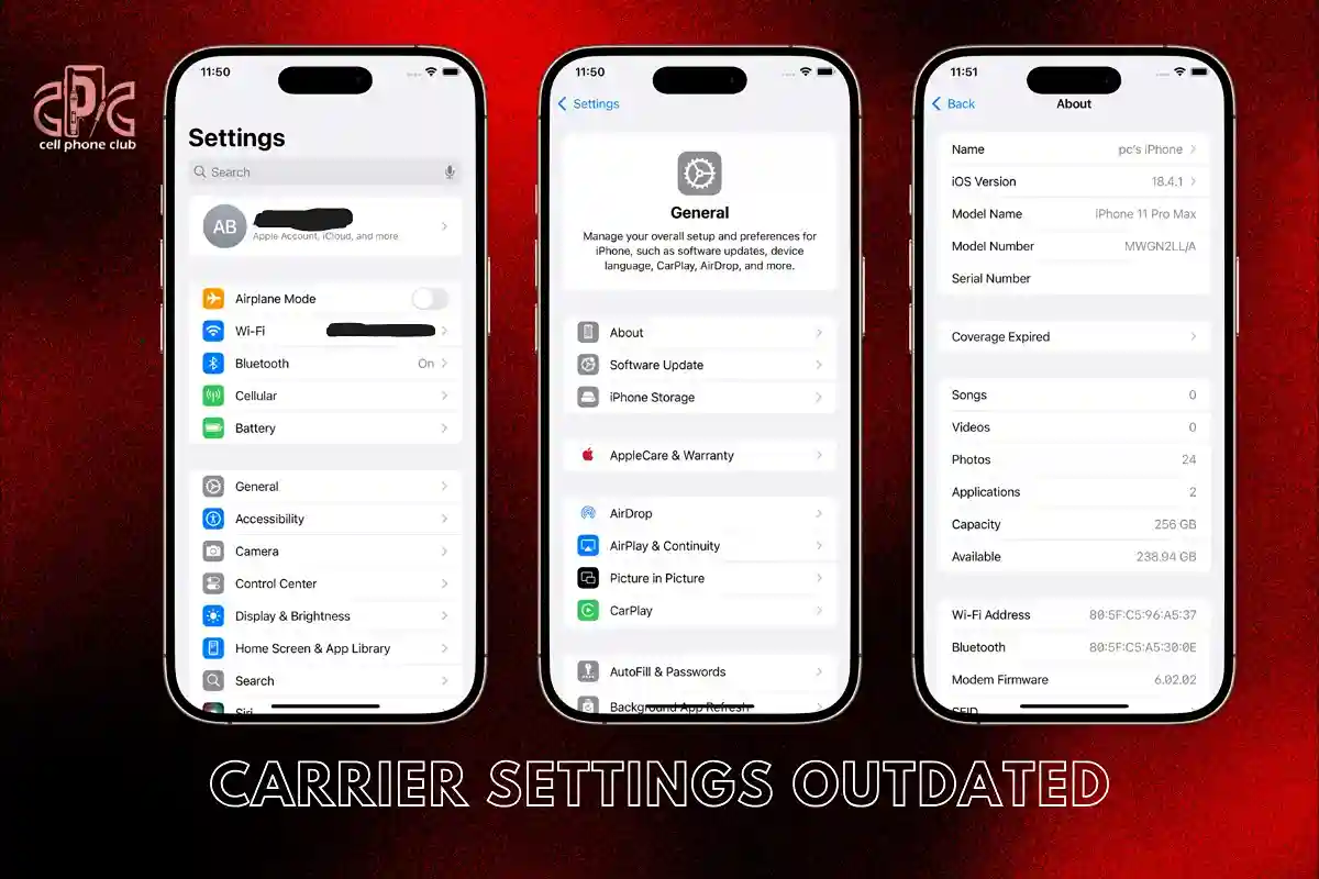 Carrier Settings Outdated