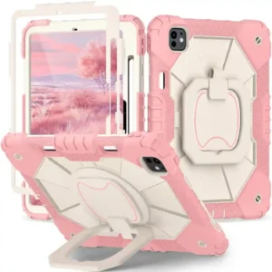 Nitupai iPad Pro 5th Gen Case with Stand & Pencil Holder | Rose White