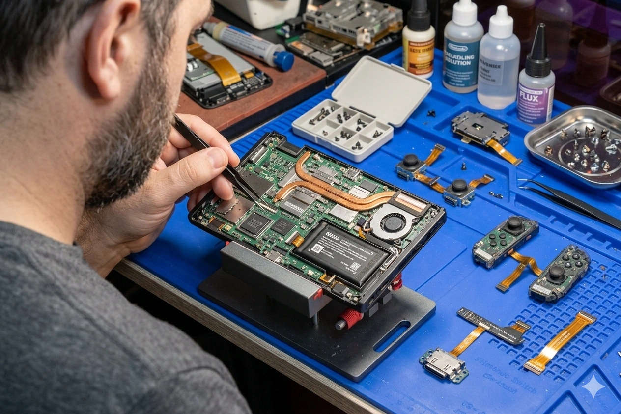 A Skilled Technician Performs repair game console